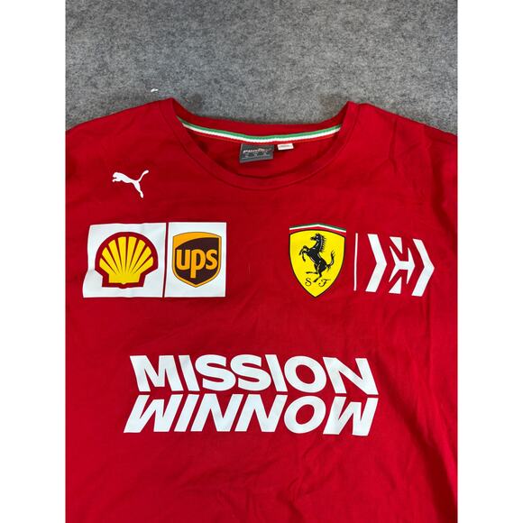 Puma Official Scuderia Ferrari Mission Winnow Racing Team T Shirt Mens XL Red - Picture 3 of 10